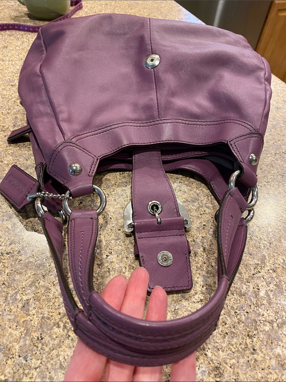 Coach SoHo Hobo Leather Shoulder Bag F17219 SV/Berry Purse Lynn - Picture 17 of 17